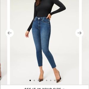 Good American Good Legs Crop Raw Hem Jeans